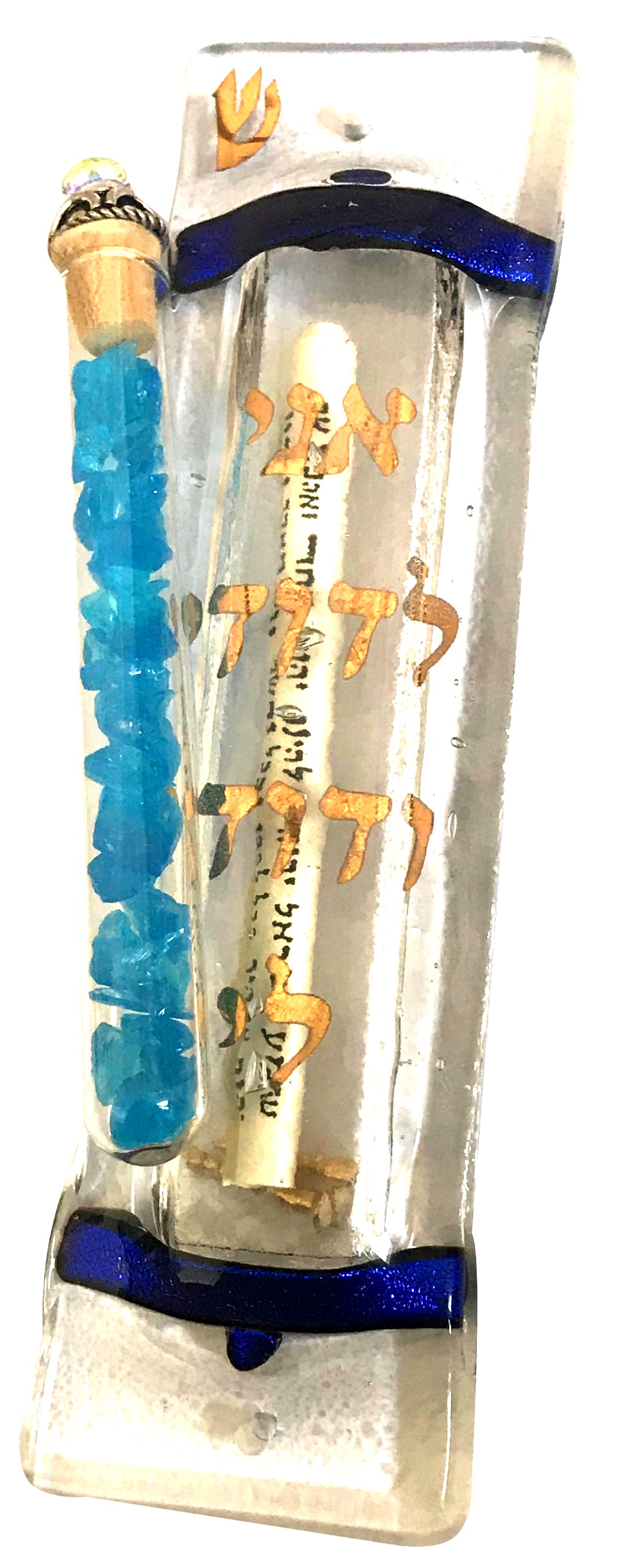 Wedding Keepsakes Mezuzah - Ani L'Dodi v'Dodi Li - Crystal Clear