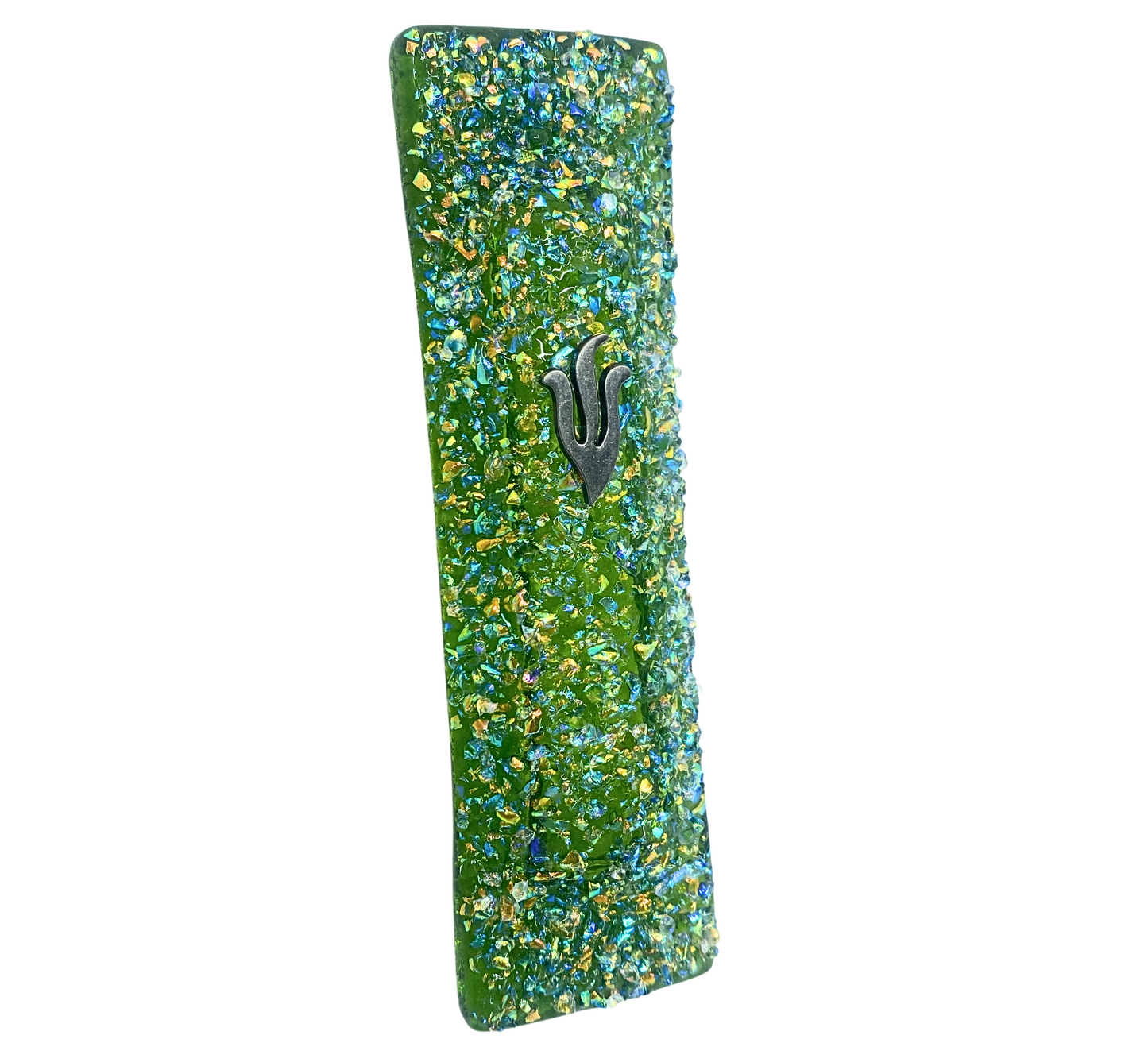 Sparkling Moss Green Jewels Mezuzah