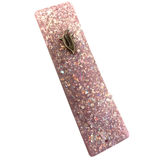 Sparkling Mauve Crushed Jewels Mezuzah